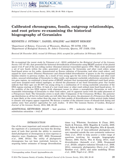 Calibrated Chronograms, Fossils, Outgroup Relationships, and Root Priors: Re-Examining the Historical Biogeography of Geraniales