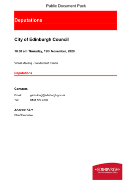 Deputations Agenda Supplement for City of Edinburgh Council, 19/11