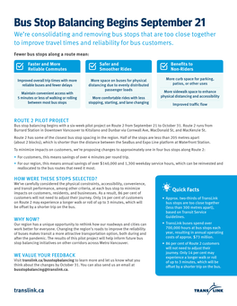 Bus Stop Balancing Begins September 21