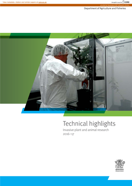 Technical Highlights Invasive Plant and Animal Research 2012-13
