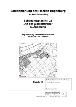 Bauleitplanung Des Flecken Hagenburg Landkreis Schaumburg