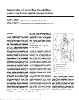 Tectonic Setting of the Southern Cascade Range As Interpreted from Its Magnetic and Gravity Fields