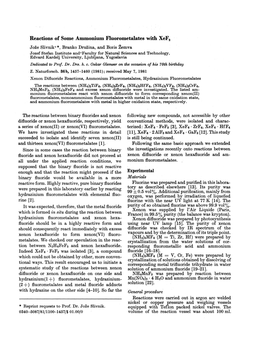 Reactions of Some Ammonium Fluorometalates with Xef2