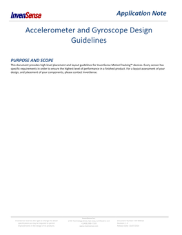 Accelerometer and Gyroscope Design Guidelines
