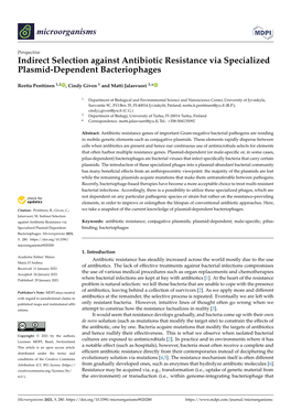 Indirect Selection Against Antibiotic Resistance Via Specialized Plasmid-Dependent Bacteriophages