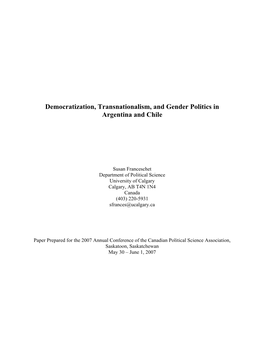 Why Does Gender Policy/Politics Differ Across Latin America