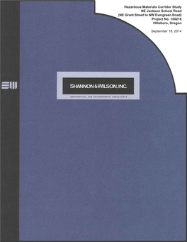 Hazardous Materials Corridor Study NE Jackson School Road (NE Grant Street to NW Evergreen Road) Project No