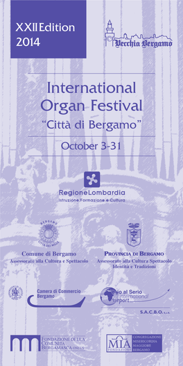 International Organ Festival “Città Di Bergamo” October 3-31