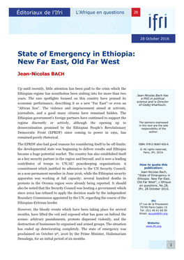 State of Emergency in Ethiopia: New Far East, Old Far West