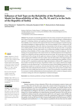 Influence of Soil Type on the Reliability of the Prediction Model