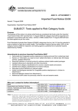 Additional Budget Estimates 2008-2009 — (February 2009): Department of Agriculture, Fisheries and Forestry