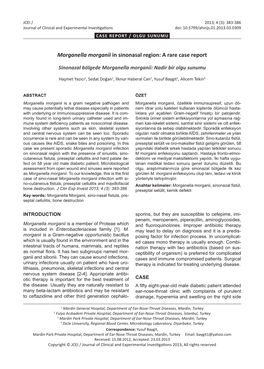 Morganella Morganii in Sinonasal Region: a Rare Case Report