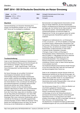 DWT 2014 - DO 29 Deutsche Geschichte Am Harzer Grenzweg