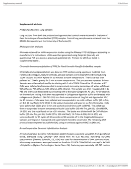 Supplemental Methods Proband and Control Lung Samples Lung Sections from Both the Proband and Age-Matched Controls Were Obtained