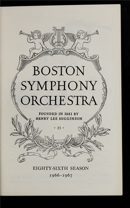 Boston Symphony Orchestra Concert Programs, Season 86, 1966