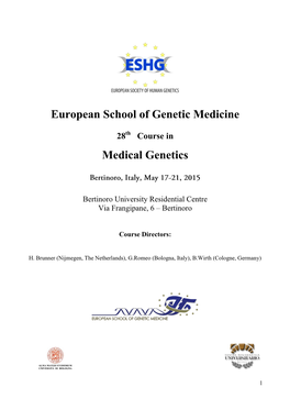 28Th Course in Medical Genetics