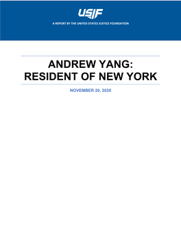 Andrew Yang: Resident of New York