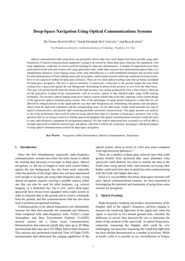 Deep-Space Navigation Using Optical Communications Systems