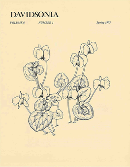 DAVIDSONIA VOLUME 6 NUMBER 1 Spring 1975 Cover