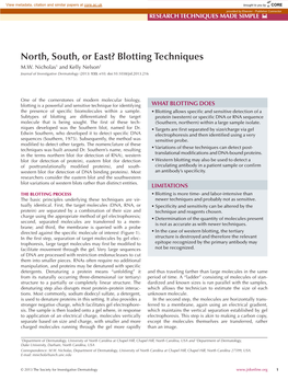 Blotting Techniques M.W