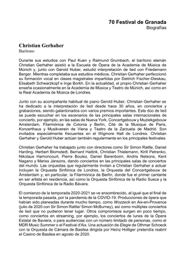 Christian Gerhaher Barítono