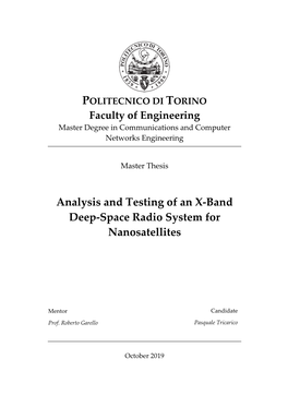 Analysis and Testing of an X-Band Deep-Space Radio System for Nanosatellites