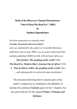 Book of the Discovery Channel Documentary 