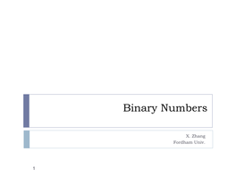 Binary Numbers