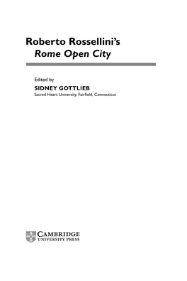 Roberto Rossellinips Rome Open City