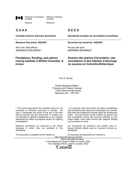 Utilization of Floodplains by Salmon