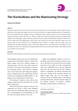 The Kardashians and the Ruminating Strategy