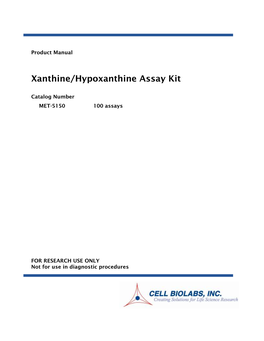 Xanthine/Hypoxanthine Assay Kit