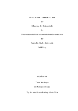 Inaugural - Dissertation