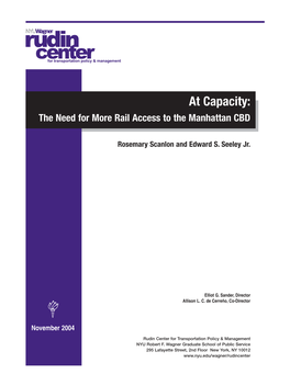 At Capacity: the Need for More Rail Access to the Manhattan CBD