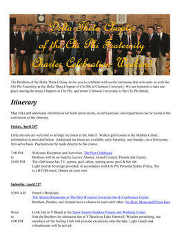 Delta Theta Chapter of the Chi Phi Fraternity Charter Celebration Weekend