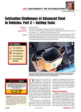 Extrication Challenges of Advanced Steel in Vehicles: Part 3 – Cutting Tools