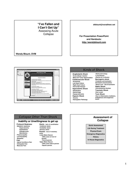 Assessing Acute Collapse for Presentation Powerpoint and Handouts