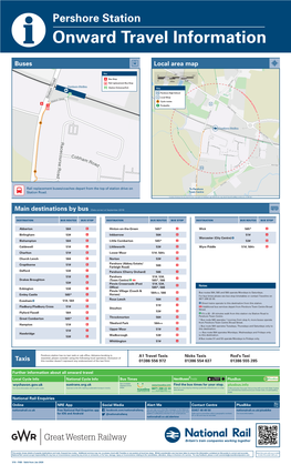 Pershore Station I Onward Travel Information Buses Local Area Map