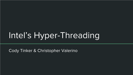 Intel's Hyper-Threading