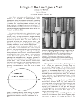 Design of the Courageous Mast Designers’ Forum by Arvel Gentry YACHTING Magazine, February 1975