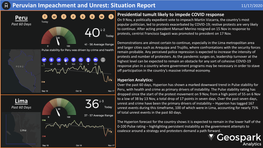 Peruvian Impeachment and Unrest: Situation Report Peru Lima