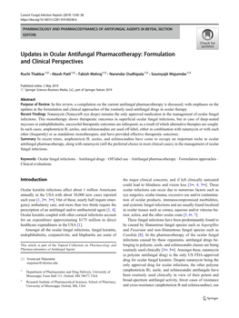 Updates in Ocular Antifungal Pharmacotherapy: Formulation and Clinical Perspectives