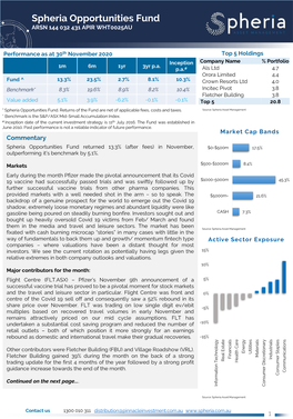 Spheria Opportunities Fund ARSN 144 032 431 APIR WHT0025AU