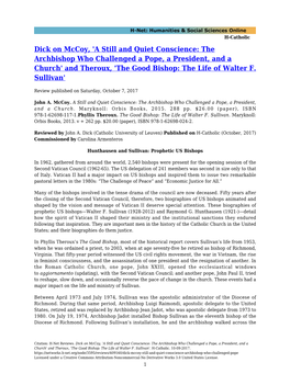 Dick on Mccoy, 'A Still and Quiet Conscience: the Archbishop Who Challenged a Pope, a President, and a Church' and Theroux, 'The Good Bishop: the Life of Walter F