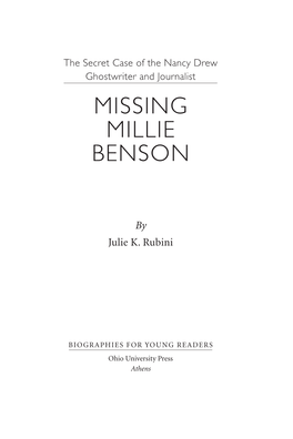 The Secret Case of the Nancy Drew Ghostwriter and Journalist Missing Millie Benson