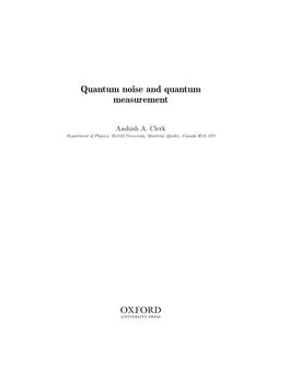 Quantum Noise and Quantum Measurement
