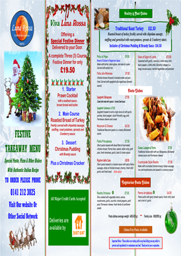 Festive Takeaway Menu