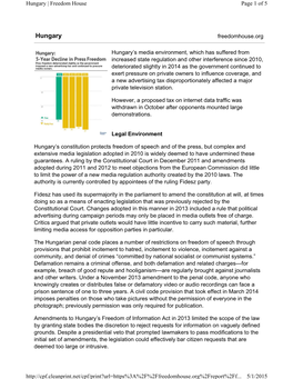 Hungary | Freedom House Page 1 of 5