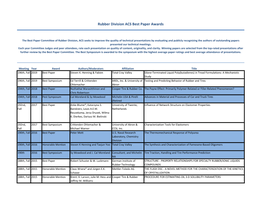 Rubber Division ACS Best Paper Awards