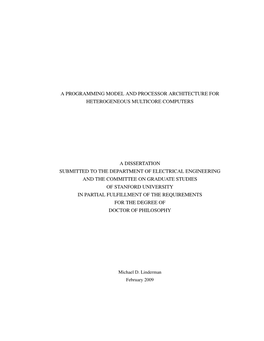 A Programming Model and Processor Architecture for Heterogeneous Multicore Computers